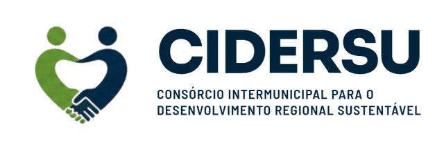 Logomarca do CIDERSU: duas figuras, uma verde e uma azul, unidas em aperto de mãos formando um coração